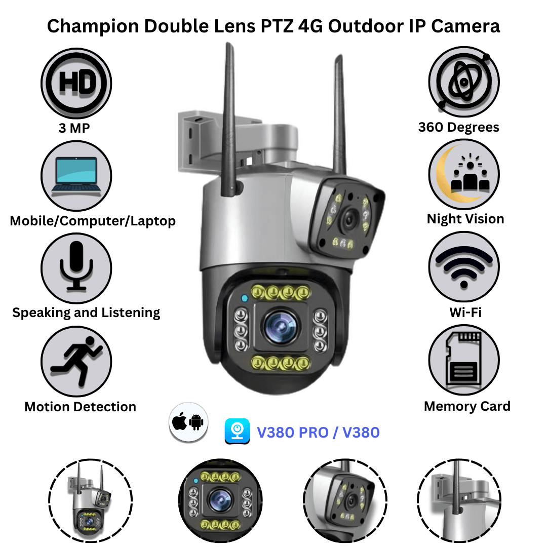 Champion Dual Lens outdoor waterproof wifi IP Camera